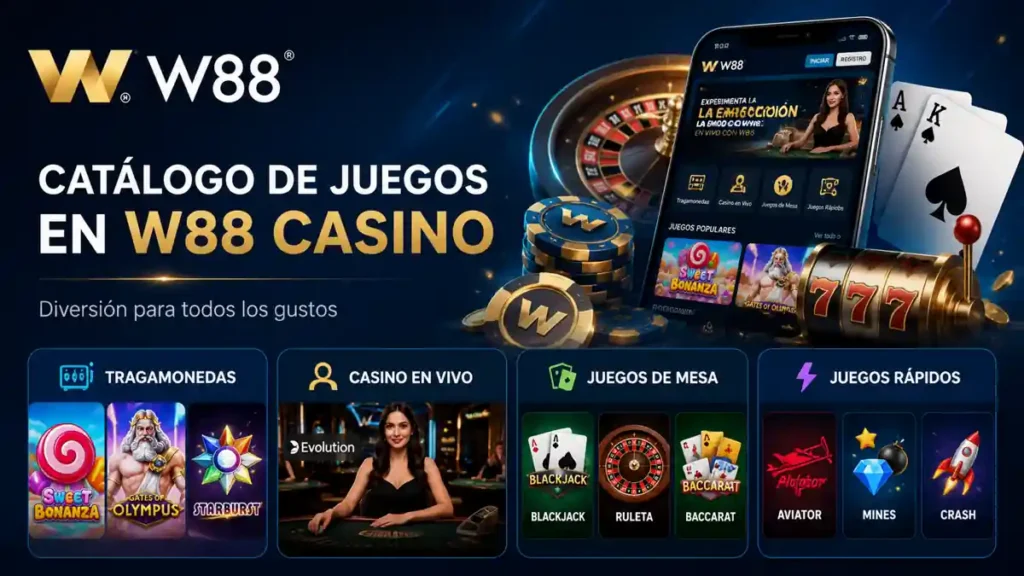 Catálogo de juegos en W88 Casino